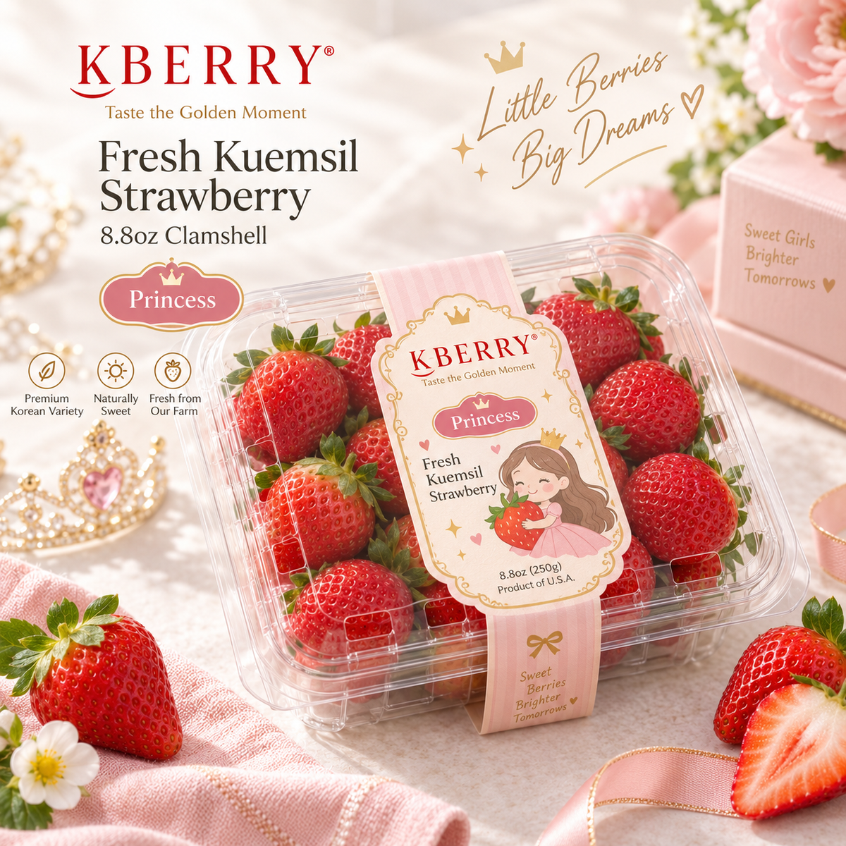 Fresh Kuemsil Strawberries 8.8oz Princess Pack